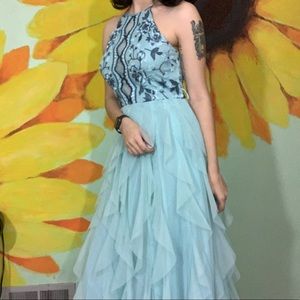 Blue teeze me prom dress.